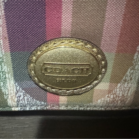 Coach Poppy Multicolor Madras F21886 Cosmetic Makeup Toiletry Travel Bag - Picture 7 of 8